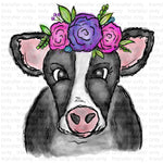 Cow Floral Sublimation Transfer