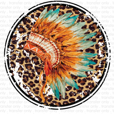 Distressed Leopard Headdress Sublimation Transfer