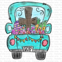 Easter Truck Sublimation Transfer