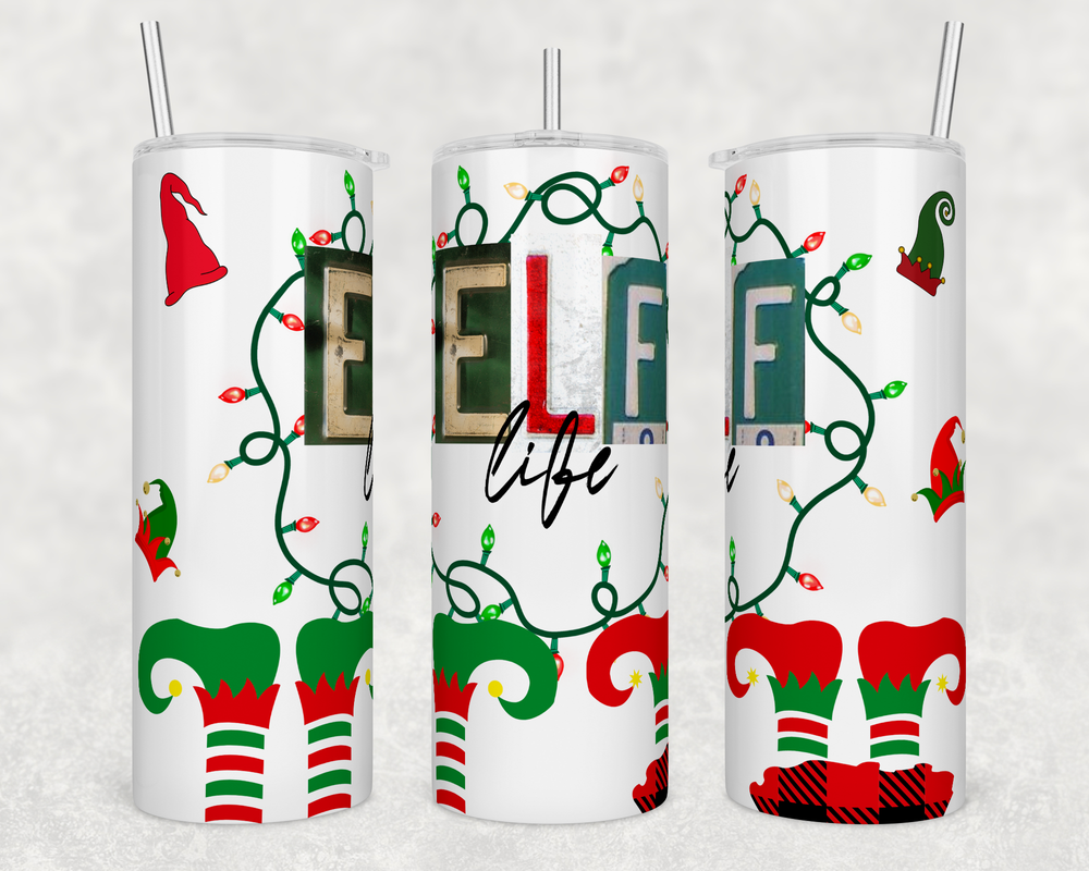 Elf Life 20oz Skinny Tumbler with Lid and Plastic Straw – Wills Creek  Designs