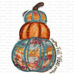 Fall Vibes Tie Dye Pumpkin Stack Sublimation Transfer