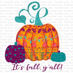 Happy Fall Aztec Pumpkin Sublimation Transfer
