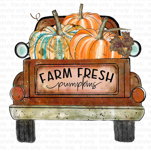 Farm Fresh Pumpkin Truck Sublimation Transfer