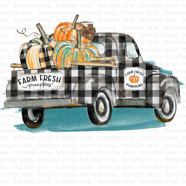 PLaid Farm Fresh Pumpkin Truck Sublimation Transfer