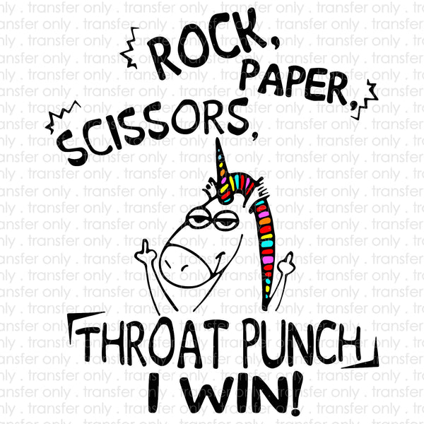 Rock Paper Scissors Throat Punch Sublimation Transfer