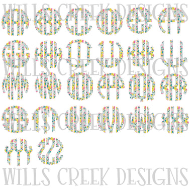 Floral Scallop Monogram SVG Digital Download