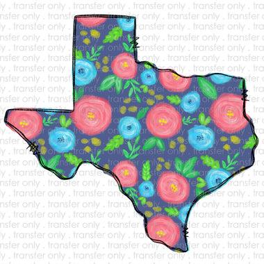 Floral Texas Sublimation Transfer