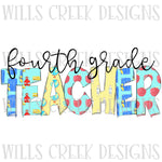 Fourth Grade Teacher Doodle Digital Download