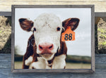 Baby Cow 88 Canvas Print Framed or Unframed