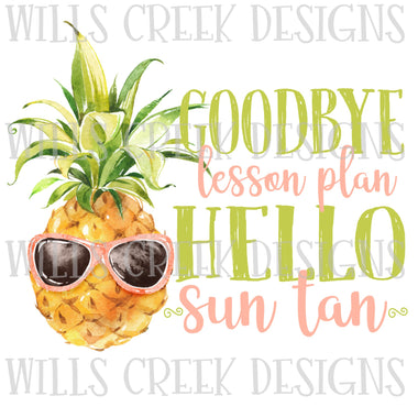 Goodbye Lesson Plan Hello Sun Tan Digital Download