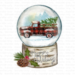 Happy Holidays Truck Snow Globe Sublimation Transfer