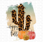 Happy Fall Cactus Sublimation Transfer