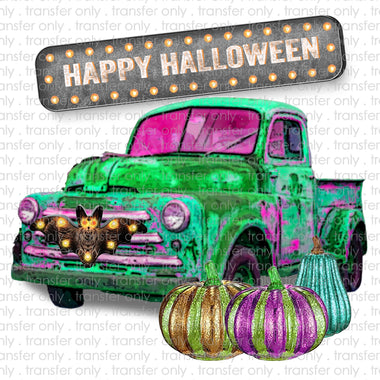 Happy Halloween Vintage Truck Sublimation Transfer