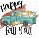 Happy Fall Truck Sublimation Transfer