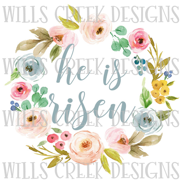 He is Risen Wreath Sublimation Transfer
