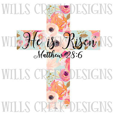 He is Risen Cross Digital Download