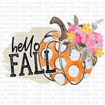 Hello Fall Polka Dot Pumpkin Sublimation Transfer