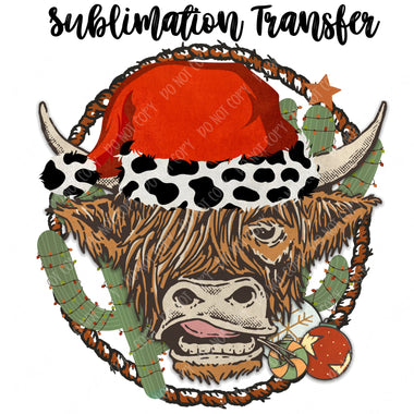 Christmas Cow Sublimation Transfer
