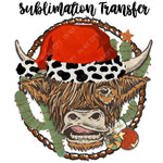 Christmas Cow Sublimation Transfer