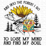Into the Forest I Go Hippie Van Sublimation Transfer