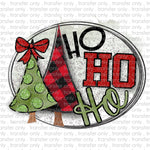 HoHOHo Red Plaid and Green Trees Sublimation Transfer