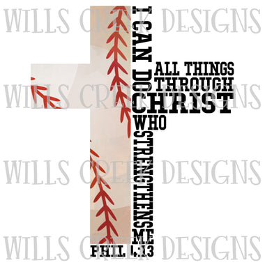 I Can Do All Things Baseball Digital Download