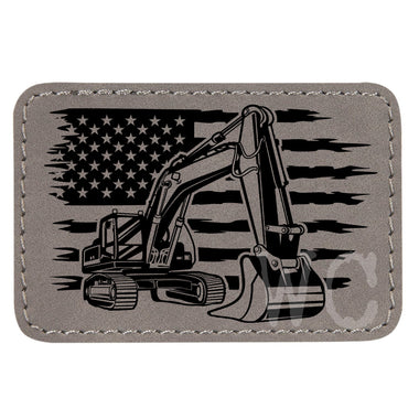 Excavator Flag Leather Patches *Patch Only*