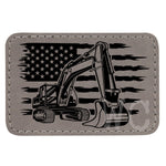 Excavator Flag Leather Patches *Patch Only*