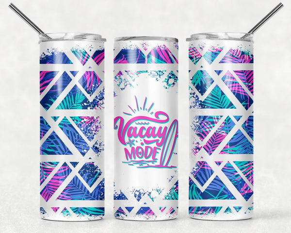 Vacay Mode 20oz Skinny Tumbler with Lid and Plastic Straw