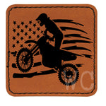 Motorcross Flag Leather Patches *Patch Only*