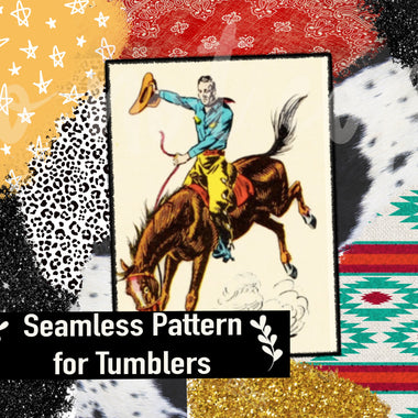Vintage Western Seamless Pattern for Tumblers Digital Download l