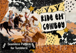 Ride Em’ Cowboy Western Seamless Pattern for Tumblers Digital Download