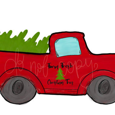 Red Christmas Truck Digital Download