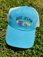 Just Jeepin' Tie Dye Pocket/Hat/Koozie Size Screen Print Transfers Q73