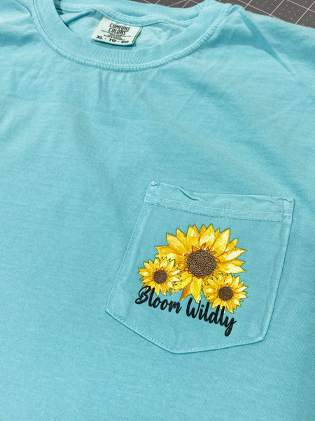 Bloom Wildly Sunflower Pocket Size Screen Print Transfers BB38