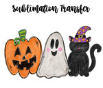 Pumpkin Ghost Cat Sublimation Transfer