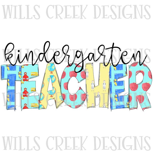 Kindergarten Teacher Doodle Digital Download
