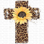 Leopard Sunflower Cross Sublimation Transfer
