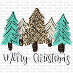 Leopard Merry Christmas Trees Sublimation Transfer