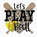 Lets Play Ball Softball Cheetah Digital Download