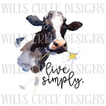Live Simply Daisy Cow Digital Download