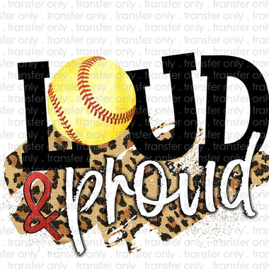 Loud and Proud Cheetah Softball Sublimation Transfer