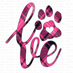 Love Paw Pink Sublimation Transfer