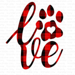 Love Paw Red Sublimation Transfer