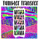 Mama Retro Bolt Skinny Tumbler Seamless Sublimation Transfer
