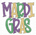 Mardi Gras Glitter Doodle Sublimation Transfer