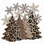 Leopard Snowflake Christmas Tree Sublimation Transfer