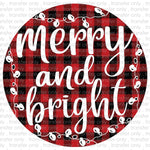 Merry and Bright Circle Sublimation Transfer