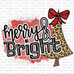 Merry and Bright Leopard Tree Sublimation Transfer