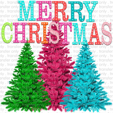 Merry Christmas Funky Trees Sublimation Transfer
